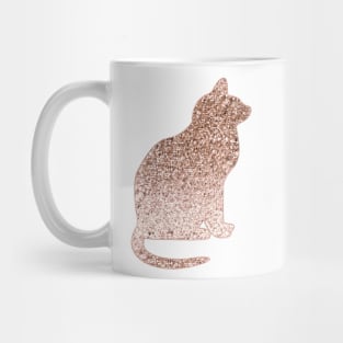 Sparkling rose gold cat Mug